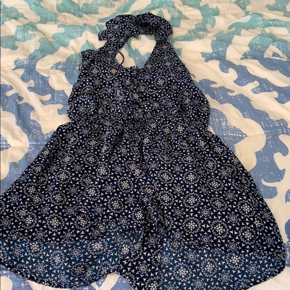 South Moon Under Open Back Neck Tie Romper